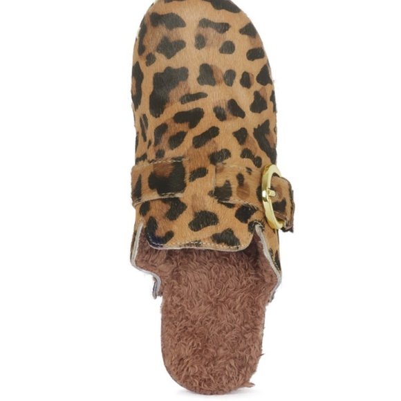 PRUNUS BUCKLED SUEDE ROUND TOE MULE CLOGS Leopard - Picture 6 of 7